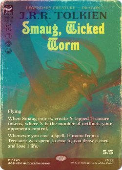 画像1: [FOIL] 悪い長虫、スマウグ/Smaug, Wicked Worm (全面アート・海外産ブースター版) 【英語版】 [HOB-金R]