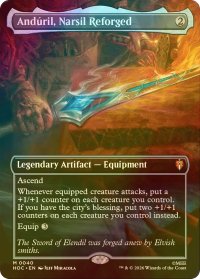 [FOIL] ナルシルの再鍛、アンドゥーリル/Anduril, Narsil Reforged (全面アート・海外産ブースター版) 【英語版】 [HOC-灰MR]