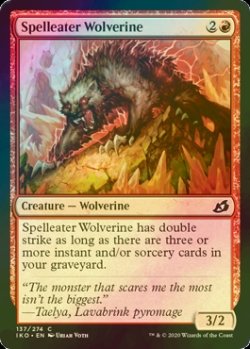 画像1: [FOIL] 呪文喰いクズリ/Spelleater Wolverine 【英語版】 [IKO-赤C]