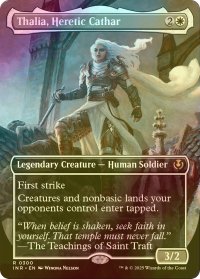 [FOIL] 異端聖戦士、サリア/Thalia, Heretic Cathar (全面アート・海外産ブースター版) 【英語版】 [INR-白R]
