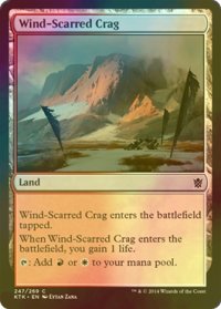 [FOIL] 風に削られた岩山/Wind-Scarred Crag 【英語版】 [KTK-土地C]