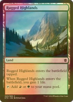 画像1: [FOIL] 岩だらけの高地/Rugged Highlands 【英語版】 [KTK-土地C]