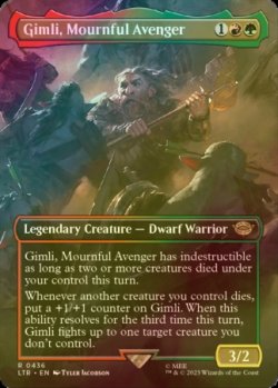 画像1: [FOIL] 死を悼む復讐者、ギムリ/Gimli, Mournful Avenger (全面アート・海外産ブースター版) 【英語版】 [LTR-金R]