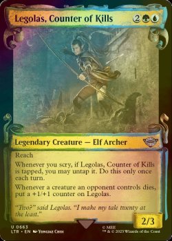 画像1: [FOIL] 打破数を競う者、レゴラス/Legolas, Counter of Kills No.663 (ショーケース版) 【英語版】 [LTR-金U]