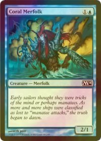 [FOIL] 珊瑚マーフォーク/Coral Merfolk 【英語版】 [M14-青C]