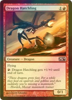 画像1: [FOIL] ドラゴンの雛/Dragon Hatchling 【英語版】 [M14-赤C]