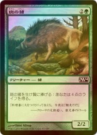 [FOIL] 斑の猪/Brindle Boar 【日本語版】 [M14-緑C]
