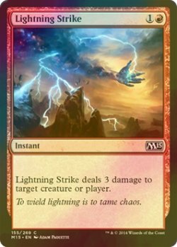 画像1: [FOIL] 稲妻の一撃/Lightning Strike 【英語版】 [M15-赤C]