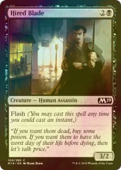 画像1: [FOIL] 雇われ刺客/Hired Blade 【英語版】 [M19-黒C]