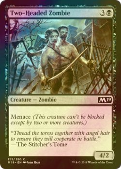 画像1: [FOIL] 双頭ゾンビ/Two-Headed Zombie 【英語版】 [M19-黒C]