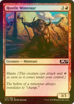 画像1: [FOIL] 敵意あるミノタウルス/Hostile Minotaur 【英語版】 [M19-赤C]