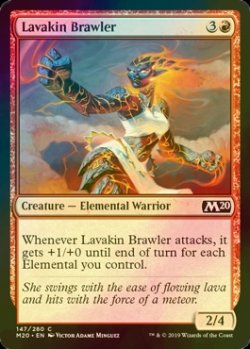 画像1: [FOIL] 溶岩族の喧嘩屋/Lavakin Brawler 【英語版】 [M20-赤C]