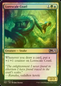 [FOIL] 知識鱗のコアトル/Lorescale Coatl 【英語版】 [M21-金U]