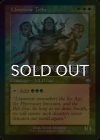 [FOIL] ラノワールの部族/Llanowar Tribe (旧枠・エッチング仕様) 【英語版】 [MH1-緑U]