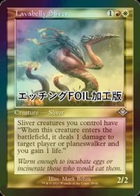 [FOIL] 溶岩腹スリヴァー/Lavabelly Sliver (旧枠, エッチング仕様) 【英語版】 [MH2-金U]