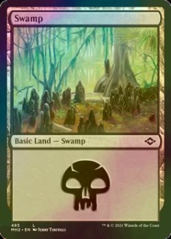 画像1: [FOIL] 沼/Swamp No.485 【英語版】 [MH2-土地C]