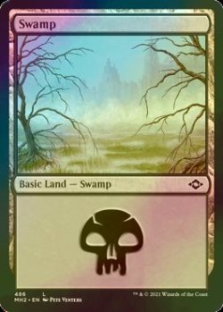 画像1: [FOIL] 沼/Swamp No.486 【英語版】 [MH2-土地C]