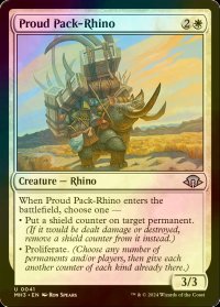 [FOIL] 得意げな荷サイ/Proud Pack-Rhino 【英語版】 [MH3-白U]