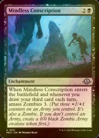 [FOIL] 愚鈍な徴兵/Mindless Conscription 【英語版】 [MH3-黒U]