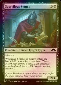 [FOIL] 下卑た哨兵/Scurrilous Sentry 【英語版】 [MH3-黒C]