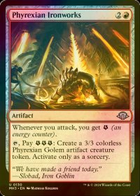 [FOIL] ファイレクシアの鉄工所/Phyrexian Ironworks 【英語版】 [MH3-赤U]
