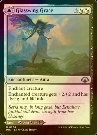 [FOIL] 玻璃翼の恩寵/Glasswing Grace 【英語版】 [MH3-金U]