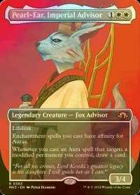 [FOIL] 皇国の相談役、真珠耳/Pearl-Ear, Imperial Advisor (全面アート・海外産ブースター版) 【英語版】 [MH3-白R]