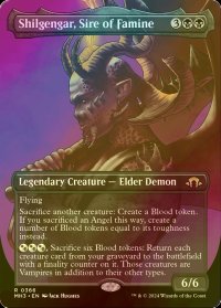 [FOIL] 飢饉の祖、シルゲンガー/Shilgengar, Sire of Famine (全面アート・海外産ブースター版) 【英語版】 [MH3-黒R]