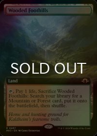 [FOIL] 樹木茂る山麓/Wooded Foothills (拡張アート版) 【英語版】 [MH3-土地R]
