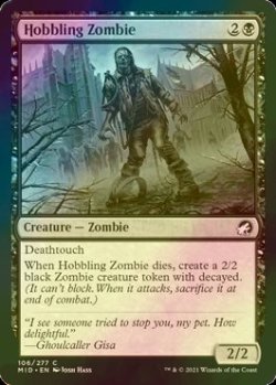 画像1: [FOIL] 引きずり足のゾンビ/Hobbling Zombie 【英語版】 [MID-黒C]