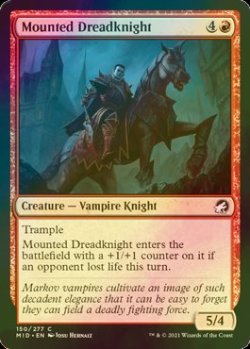 画像1: [FOIL] 馬上の戦慄騎士/Mounted Dreadknight 【英語版】 [MID-赤C]