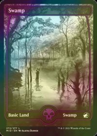 [FOIL] 沼/Swamp No.272 (全面アート・海外産ブースター版) 【英語版】 [MID-土地C]