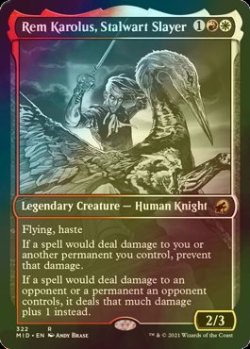 画像1: [FOIL] 確固たる討伐者、レム・カロラス/Rem Karolus, Stalwart Slayer (ショーケース・海外産ブースター版) 【英語版】 [MID-金R]