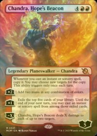 [FOIL] 希望の標、チャンドラ/Chandra, Hope's Beacon (全面アート・海外産ブースター版) 【英語版】 [MOM-赤MR]