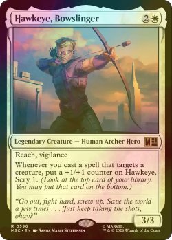 画像1: [FOIL] 弓使い、ホークアイ/Hawkeye, Bowslinger 【英語版】 [MSC-白R]