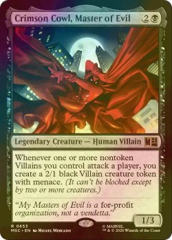 画像1: [FOIL] 邪悪の首魁、クリムゾン・カウル/Crimson Cowl, Master of Evil 【英語版】 [MSC-黒R]