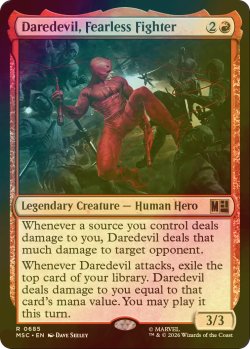 画像1: [FOIL] 恐れ知らずの戦士、デアデビル/Daredevil, Fearless Fighter 【英語版】 [MSC-赤R]