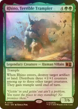 画像1: [FOIL] 恐怖の蹂躙者、ライノ/Rhino, Terrible Trampler 【英語版】 [MSC-緑R]