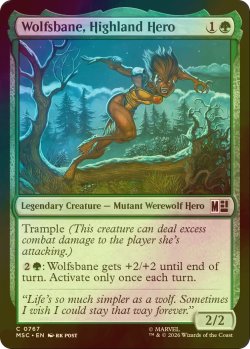 画像1: [FOIL] ハイランドのヒーロー、ウルフスベイン/Wolfsbane, Highland Hero 【英語版】 [MSC-緑C]