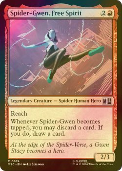 画像1: [FOIL] 自由人、スパイダー・グウェン/Spider-Gwen, Free Spirit 【英語版】 [MSC-赤C]
