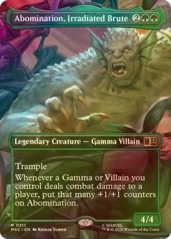 画像1: [FOIL] ガンマ線の凶獣、アボミネーション/Abomination, Irradiated Brute (全面アート版) 【英語版】 [MSC-緑R]