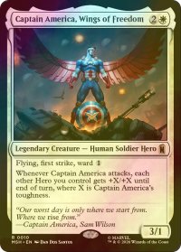 [FOIL] 自由の翼、キャプテン・アメリカ/Captain America, Wings of Freedom 【英語版】 [MSH-白R]
