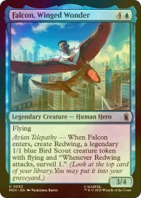 [FOIL] 翼を持つ戦士、ファルコン/Falcon, Winged Wonder 【英語版】 [MSH-青U]
