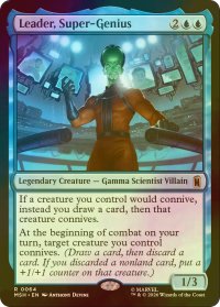 [FOIL] スーパージーニアス、リーダー/Leader, Super-Genius 【英語版】 [MSH-青R]
