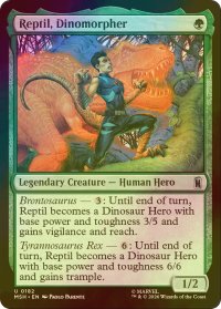 [FOIL] 恐竜化能力の持ち主、レプティル/Reptil, Dinomorpher 【英語版】 [MSH-緑U]