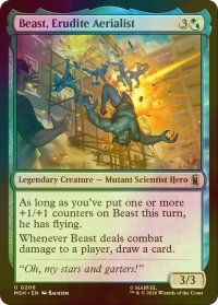 [FOIL] 博識なる軽業師、ビースト/Beast, Erudite Aerialist 【英語版】 [MSH-金U]