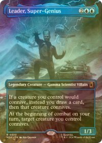 [FOIL] スーパージーニアス、リーダー/Leader, Super-Genius (全面アート版) 【英語版】 [MSH-青R]