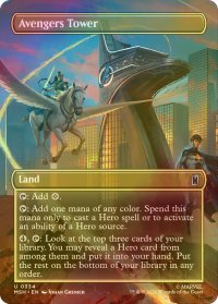 [FOIL] アベンジャーズ・タワー/Avengers Tower (全面アート版) 【英語版】 [MSH-土地U]