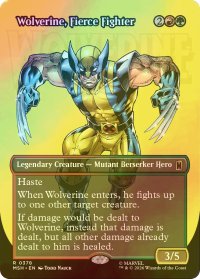 [FOIL] 獰猛な戦士、ウルヴァリン/Wolverine, Fierce Fighter (全面アート版) 【英語版】 [MSH-金R]