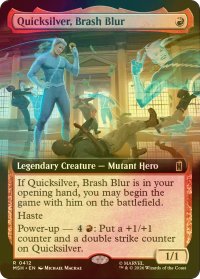 [FOIL] 奔放なる閃影、クイックシルバー/Quicksilver, Brash Blur (拡張アート版) 【英語版】 [MSH-赤R]